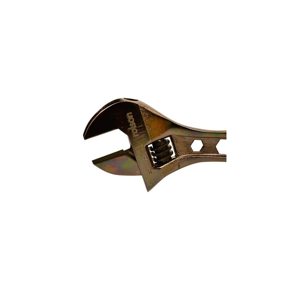 250mm (10") Black Nickel Adjustable Wrench 19022: Rubber Grip Handle