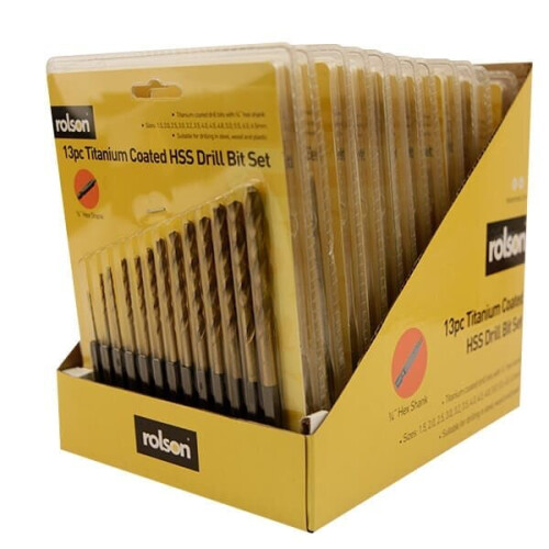 Rolson Rolson 13pc Titanium coated HSS drill bit set 48621 2