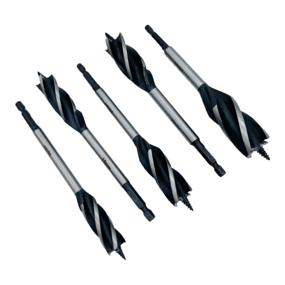 Rolson Wood Auger Bit Set 5pc - Sizes 16, 18, 20, 22 & 25mm 48547