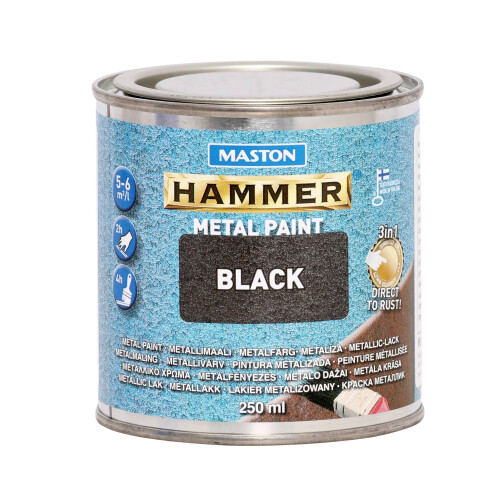 Maston Paint Hammer Hammered Black 250ml