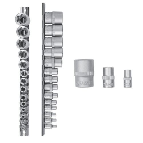 Rolson Rolson E Socket Set: 14 sizes with 3 different drive shaft widths 38640