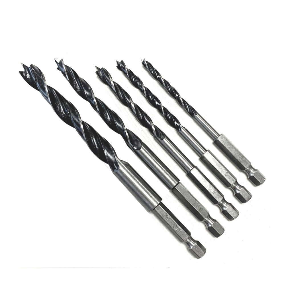 Rolson 5pc Hex Shank Wood Drill Bit Set 48532