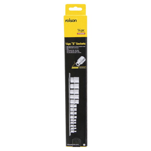 Rolson Rolson E Socket Set: 14 sizes with 3 different drive shaft widths 38640 1