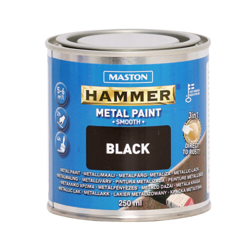 Maston Paint Hammer Smooth Black 250ml