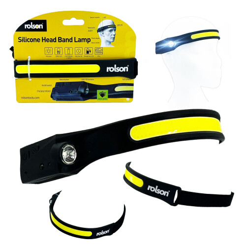 Rolson Rolson Head Lamp - Rechargeable 12cm COB Band Light with Spotlight 61466 1