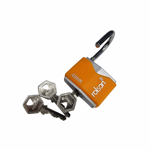 Rolson Rolson 40mm Iron Padlock with 3 keys and protective jacket 66544 2