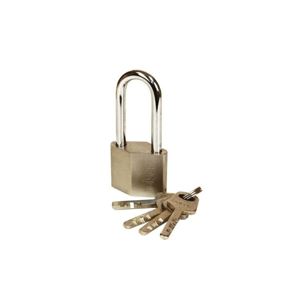 Rolson 40mm Long Shackle Solid Steel Padlock 4 keys 66530