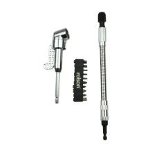 Rolson "Â¼" Drive with  Flexible Shaft with Offset Screwdriver Attachment and 10x25mm Bits 30312