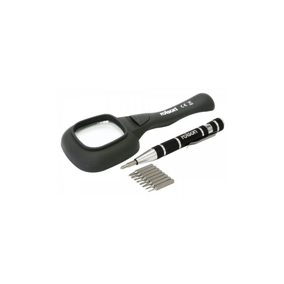 Rolson 6 Led Magnifier & 9 In 1 Precision Screwdriver 36027