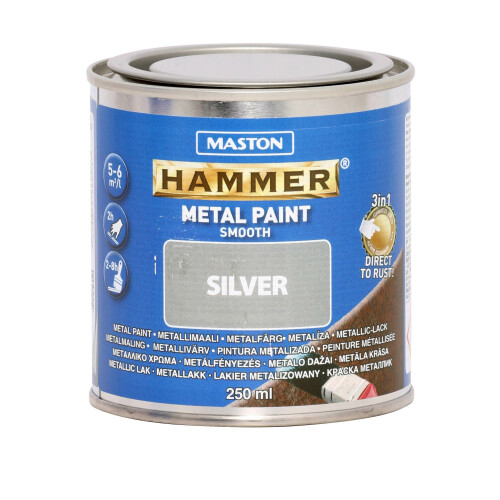 Maston Paint Hammer Smooth Silver 250ml