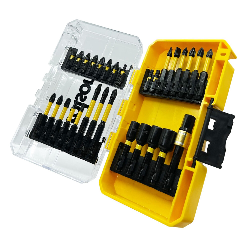 Rolson Impact driver set 29 pieces: Various driver fitting and sizes inc nut spinners in storage case 30326