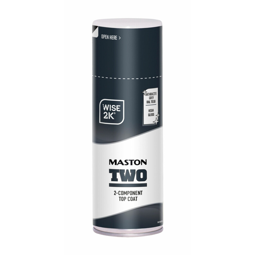Maston Spray Paint 2K Two High Gloss Anthracite Grey Ral7016 400Ml 6412490038656