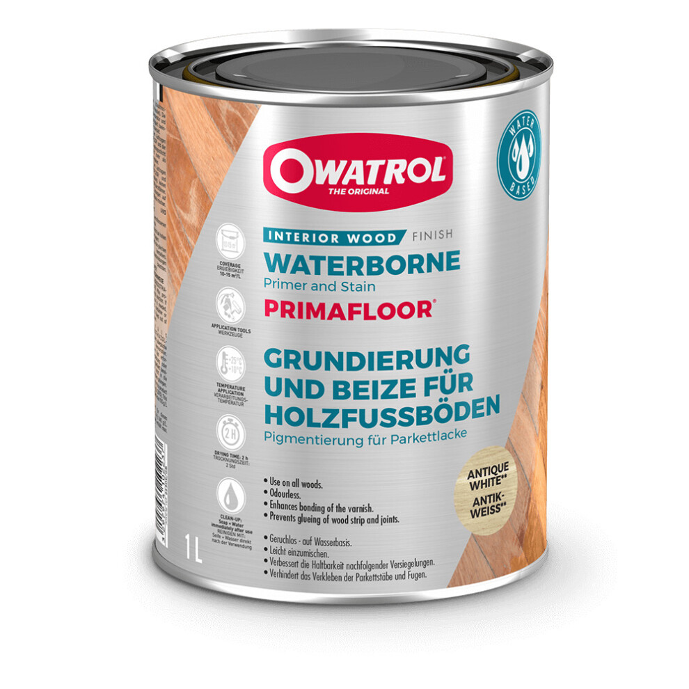 Owatrol Primafloor, Primer For New Unfinished And Stripped Wooden Floors Clear 10 Litre Pail 3297974101124