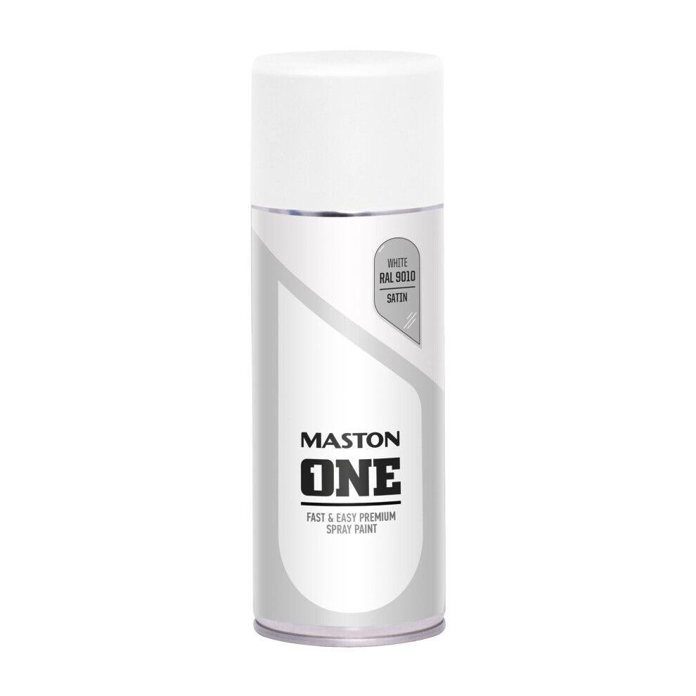 Maston Spray Paint ONE - Satin White RAL9010 400ml - Image 3