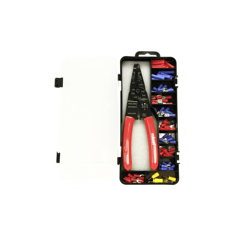Rolson Crimper Plier Kit With 84pc Connectors 20810