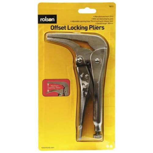 Rolson Rolson 180mm Bent Nose Locking Pliers 18732 2