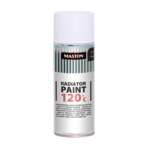 Maston Radiator Spray Paint White Satin 400ml - Quick-Dry, 2m² Coverage | 1801003S-EU