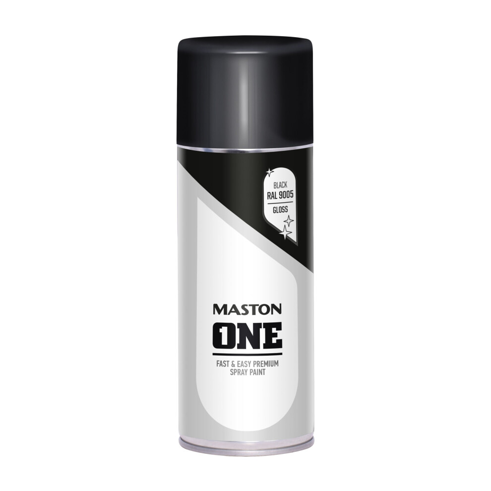 Maston Spray Paint One - Gloss Black Ral9005 400Ml 6412490034009