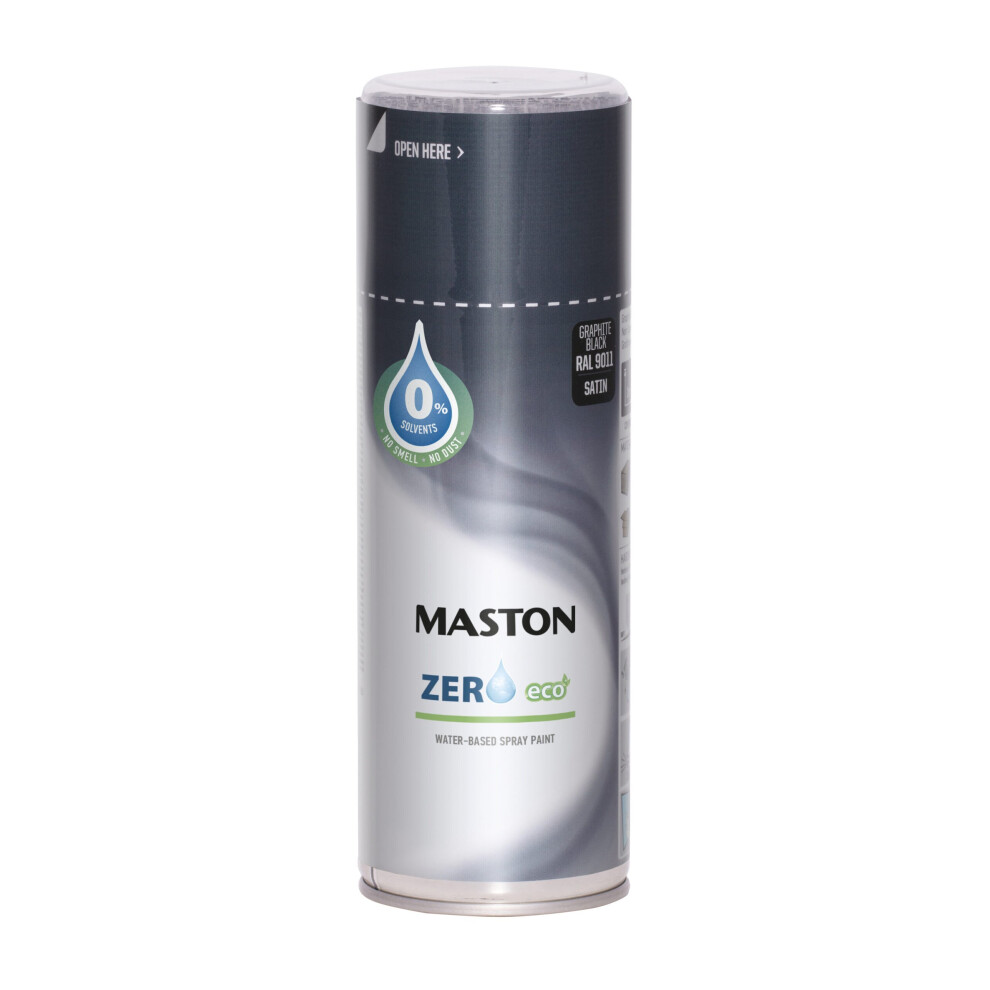 Maston Black Spray Paint Zero Graphite Satin Ral9011 400Ml
