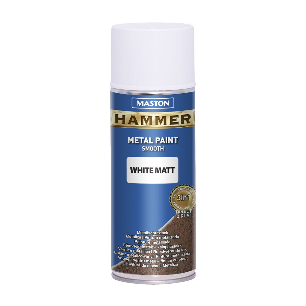 Maston Spray Paint Hammer Smooth White Matt 400Ml 6412490035808 - Image 3