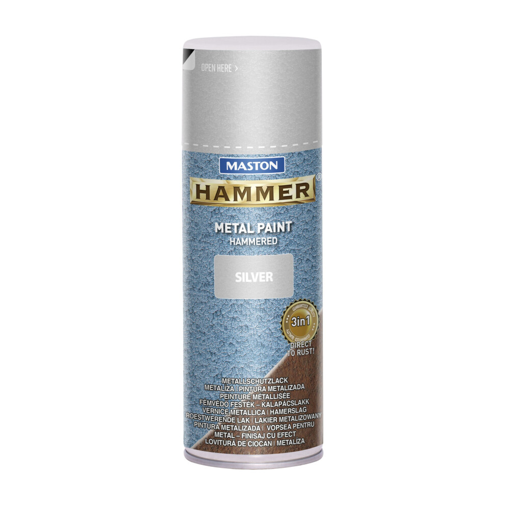 Maston Hammered Metal Spray Paint - Silver - 1 Can - Image 3