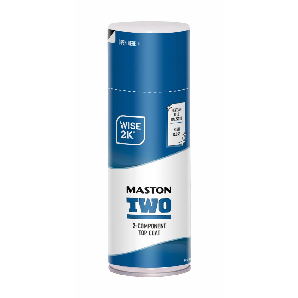 Maston Spray Paint 2K Two High Gloss Gentian Blue Ral5010 400Ml 6412490038595