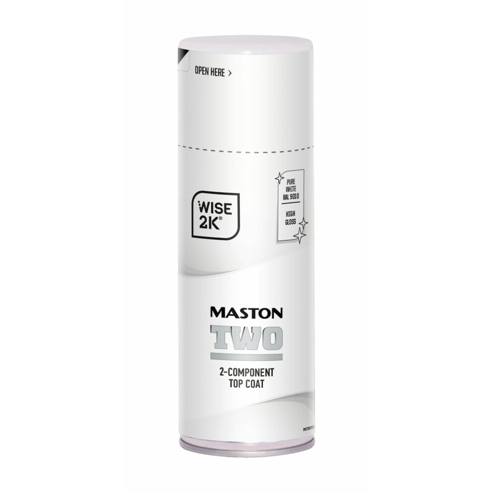 Maston Spray Paint 2K Two High Gloss Pure White Ral9010 400Ml 6412490038731