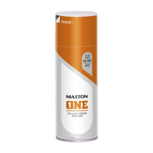 Maston Spray Paint ONE Satin Yellow Orange RAL2000 400ml | Multi-Surface, Quick-Dry 15 min, 15 cm spray distance, 1102000S-EU