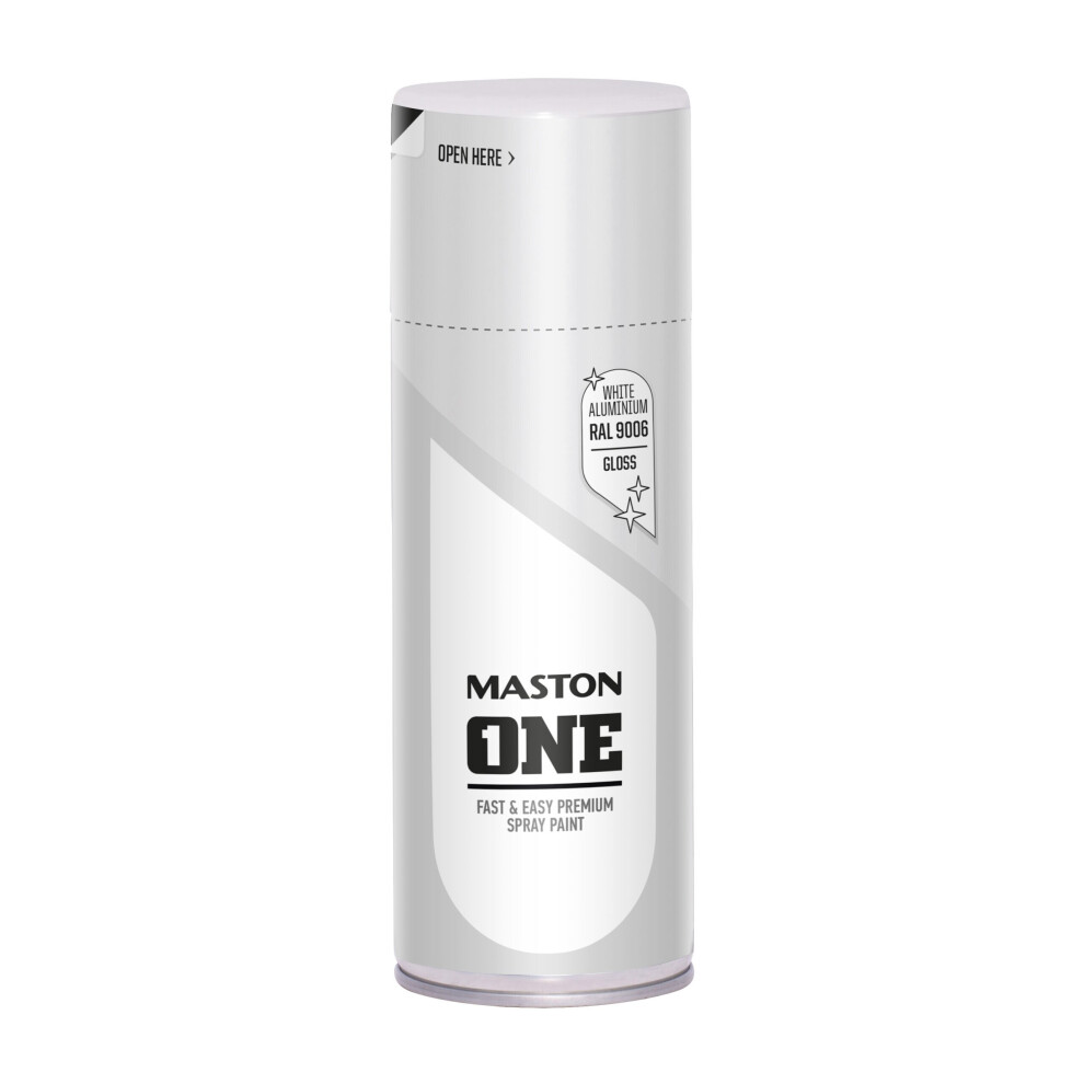 4x Maston ONE White Aluminium Gloss 400ml Spray Paint RAL9006 Metal Wood Plastic - Image 26