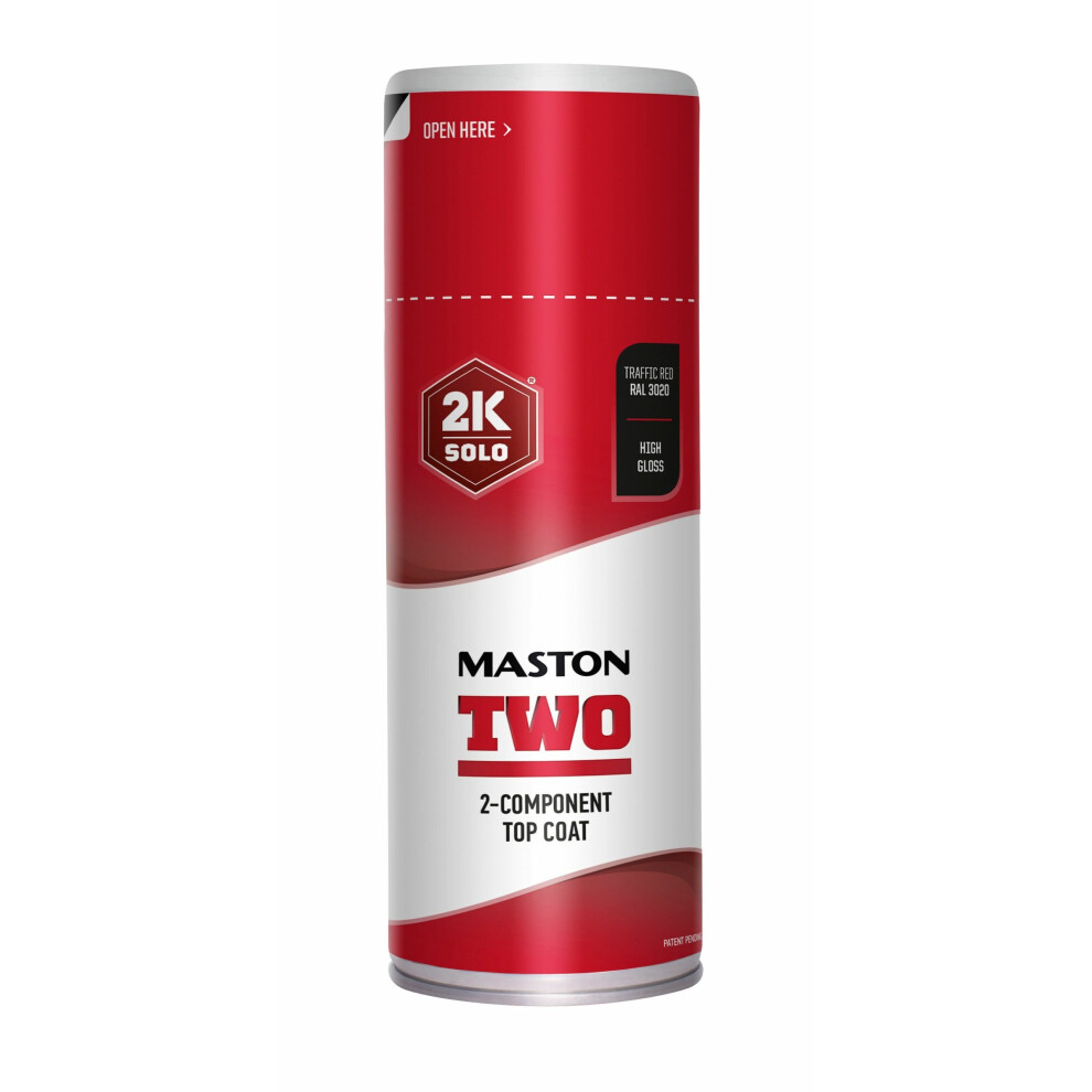 Maston Spray Paint 2K Two High Gloss Traffic Red RAL3020 400ml