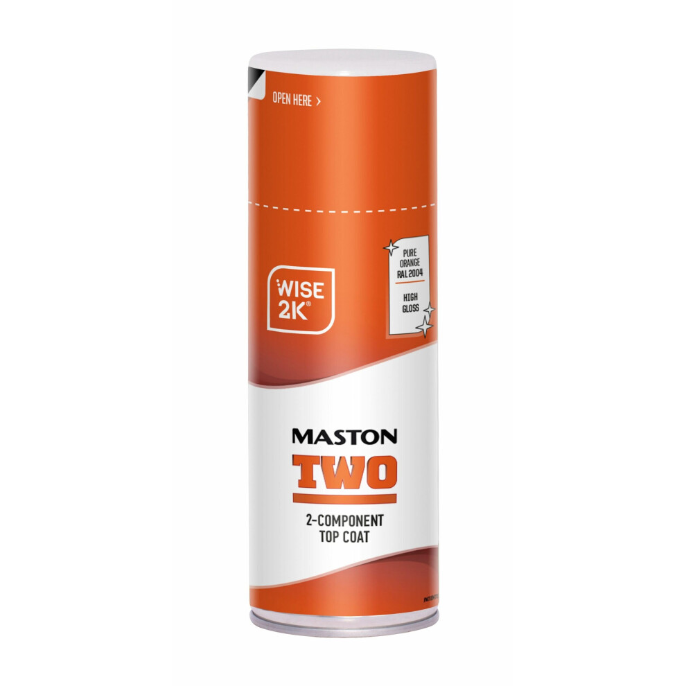 Maston Spray Paint 2K Two High Gloss Pure Orange Ral2004 400Ml 6412490038557