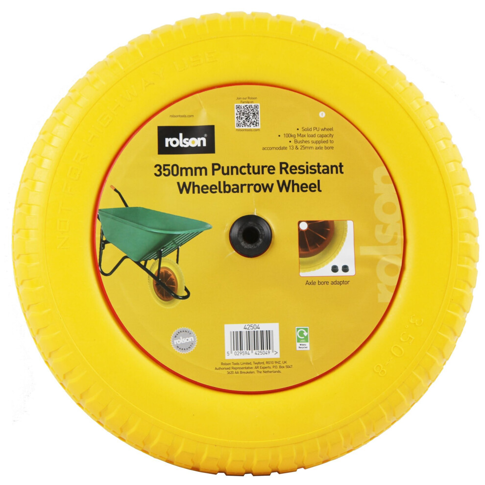 Rolson Wheelbarrow Wheel 350Mm Diameter - Solid 42504