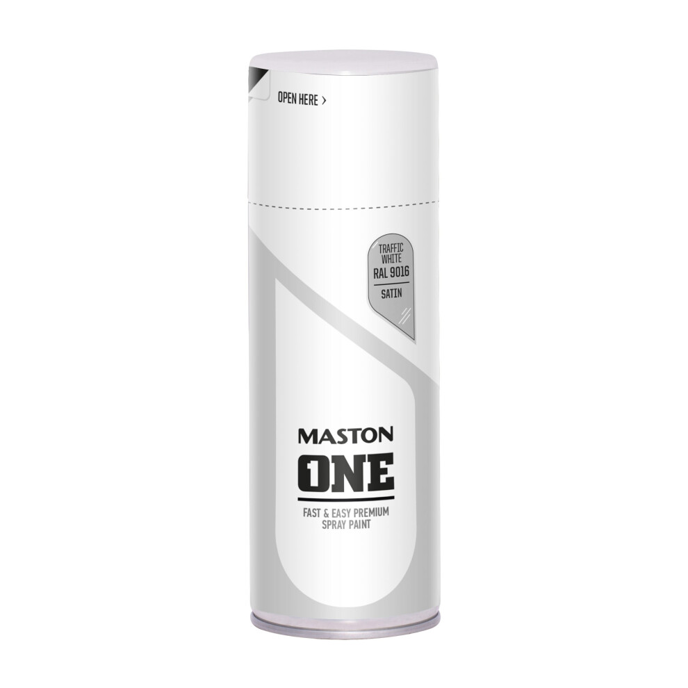 Maston Spray Paint One - Satin Traffic White Ral9016 400Ml 6412490040406