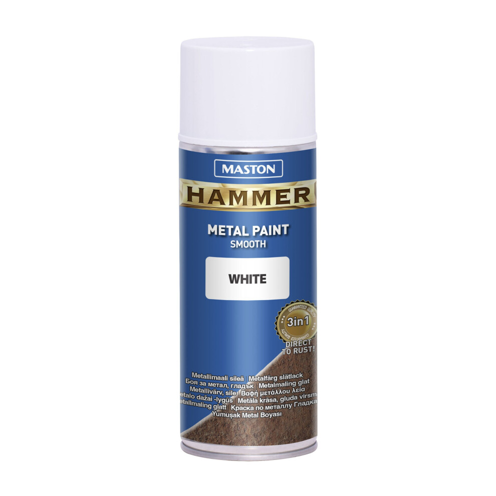 Maston White Spray Paint Hammer Smooth 400Ml