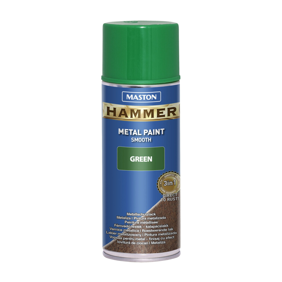 Maston Green Spray Paint Hammer Smooth 400Ml