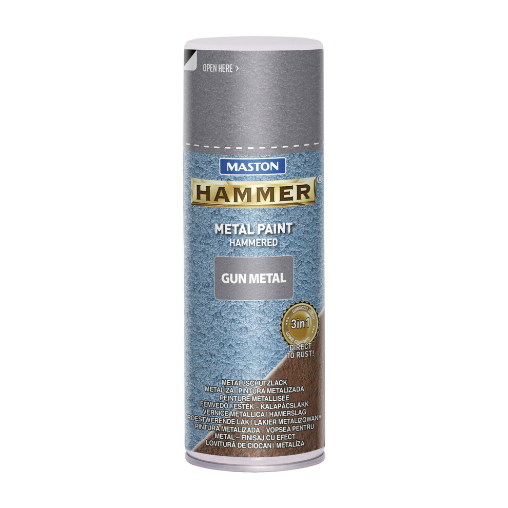 Maston Spray Paint Hammer Hammered Gun Metal Grey 400ml - Image 3