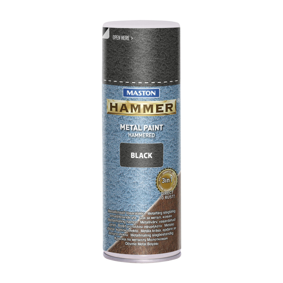 Maston Hammer Hammered Metal Spray Paint Black - Image 3