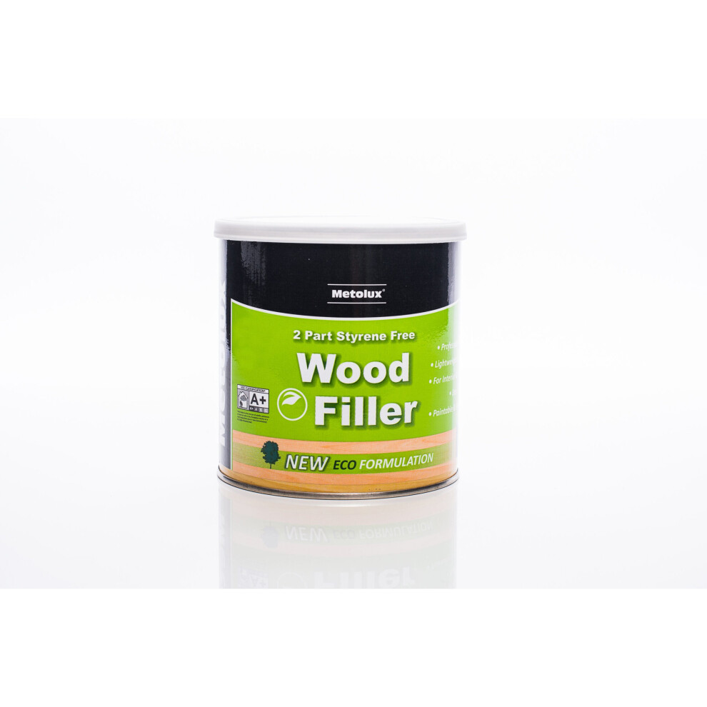 Metolux 2 Part Styrene Free Wood Filler Redwood 275Ml Tin 5018567124904