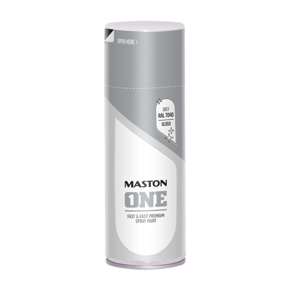 Maston Spray Paint One - Gloss Grey Ral7040 400Ml 6412490035587
