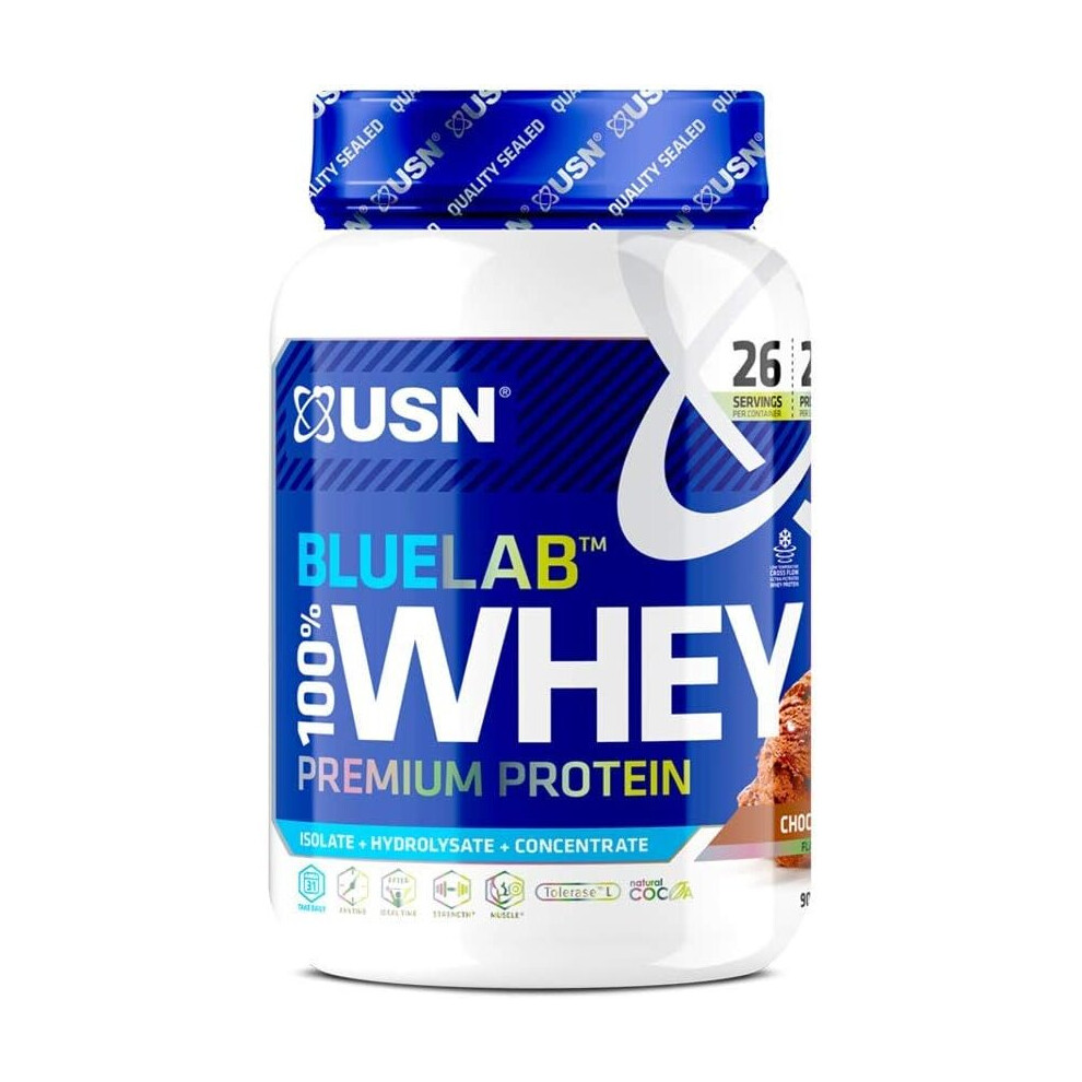 (Chocolate) 908g USN Blue Lab Whey Isolate Protein Powder Muscle Building Nutrition Shake