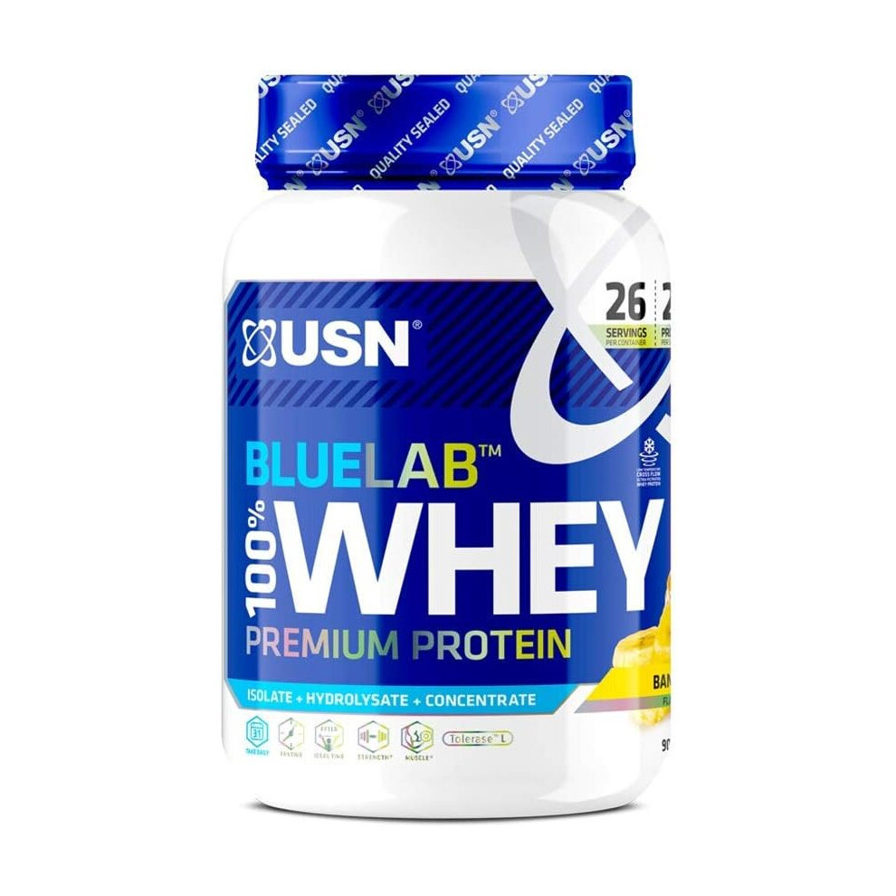 (Banana) 908g USN Blue Lab Whey Isolate Protein Powder Muscle Building Nutrition Shake