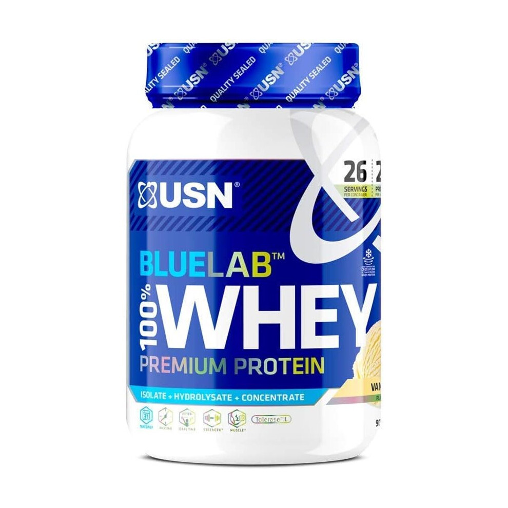 (Vanilla) 908g USN Blue Lab Whey Isolate Protein Powder Muscle Building Nutrition Shake