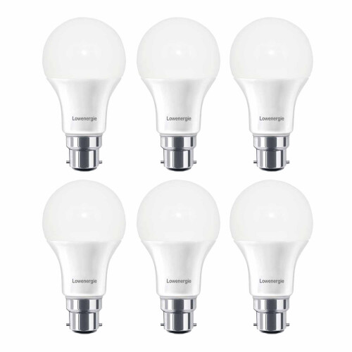 (6 Pack) LOWENERGIE LED Light Bulb 10w Bayonet B22 Day White 6000K A60 GLS A+ Energy Saving Lamp