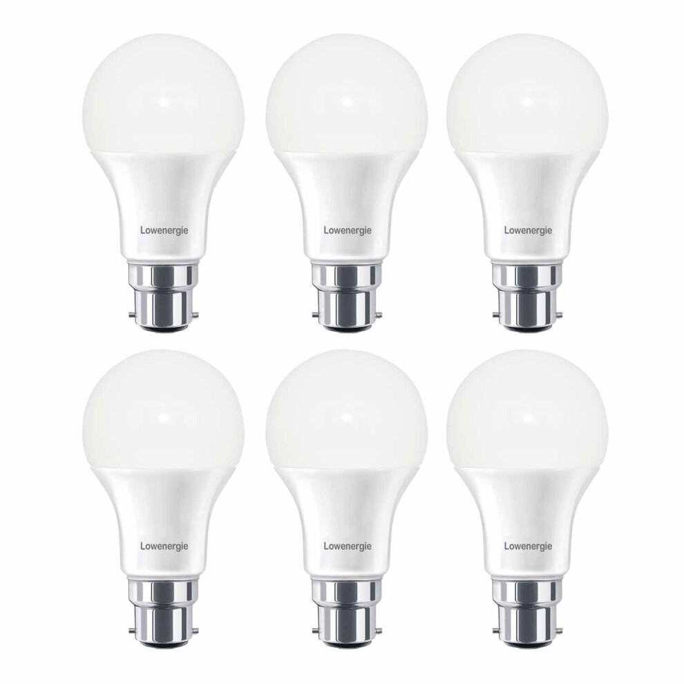 (6 Pack) LOWENERGIE LED Light Bulb 10w Bayonet B22 Day White 6000K A60 GLS A+ Energy Saving Lamp-image-OPC-PC8ZX6R-NEW