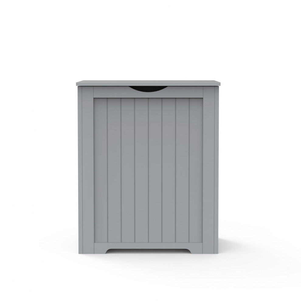 Hygrad (Grey) Large Wooden Shaker Style Laundry Toys Clothes Bin Basket Hamper Storage Solution Organiser In White & Grey