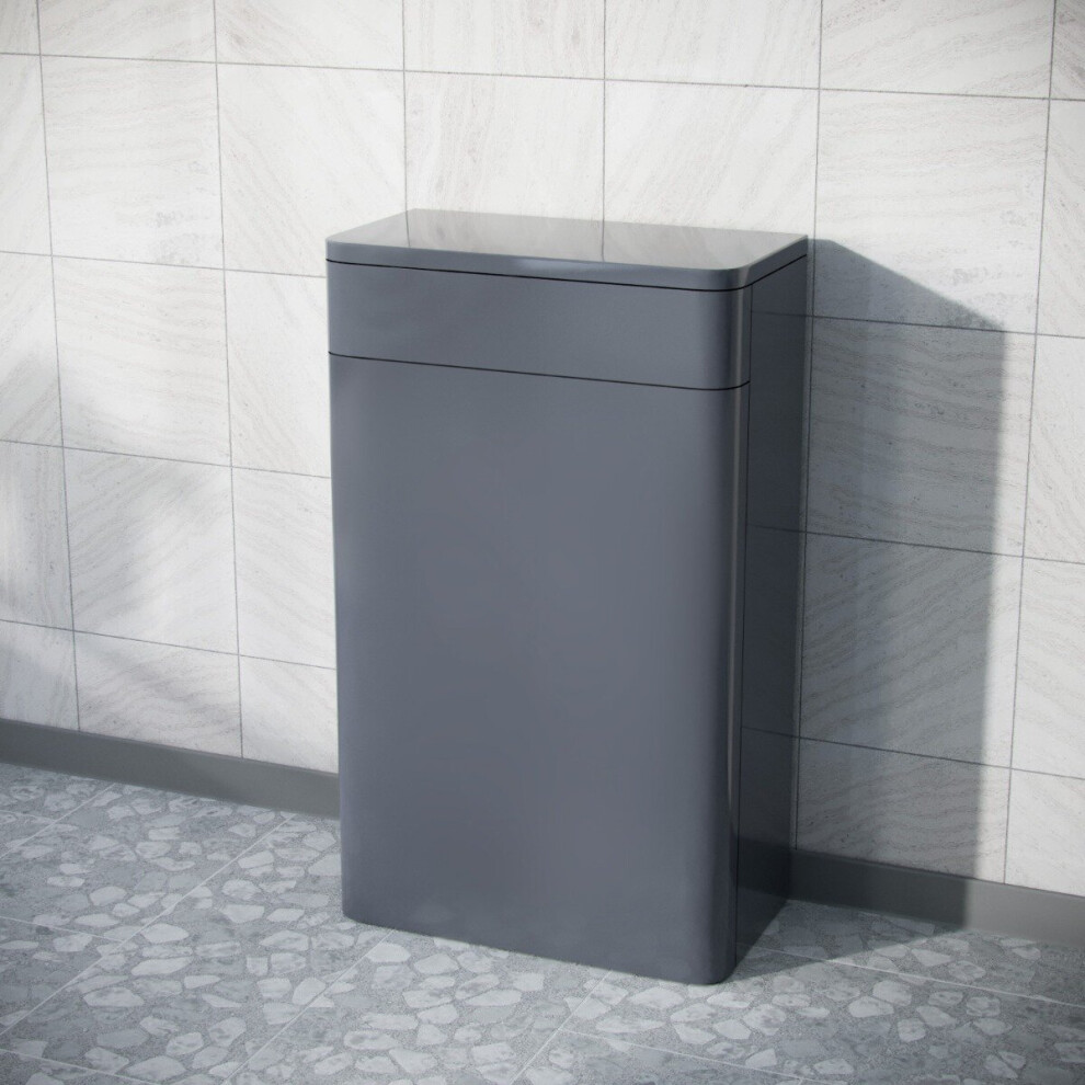 Afern 500mm Modern Floor Mounted BTW WC Unit Steel Grey