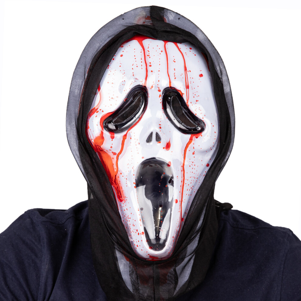 Halloween Bleeding Ghost Face Mask Scary Chillingly Real Effect 2 Layered Design