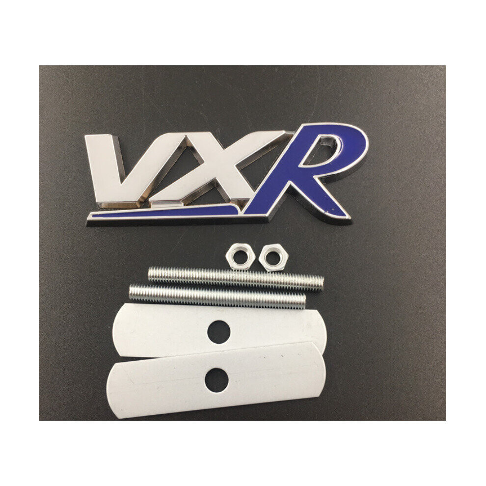 Metal Silver Blue Vxr Letters Grille Emblem Badge For Vauxhall Opel