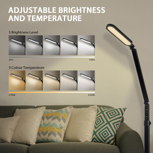 ELECWISH 2-In-1 LED Floor Standing Lamp Dimmable Adjustable Study Reading Light 2