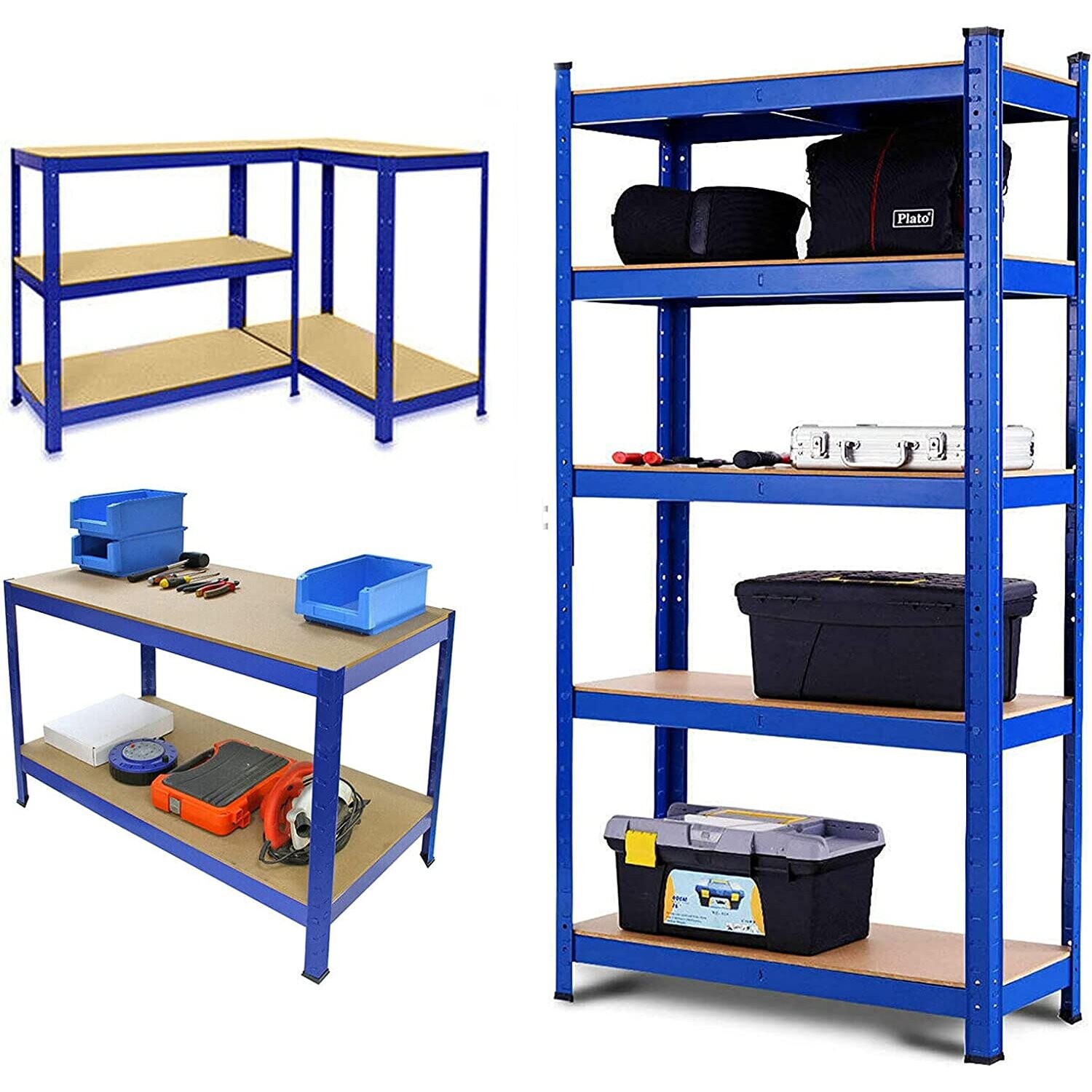 Shelving Unit for Garages Sheds and Garden Storage Shelves Boltless